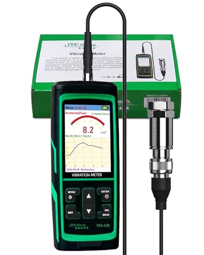 Industrial Vibration Analyzer – VM-428 with External Sensor & PC Software, Acceleration 0.1–300 m/s², Velocity 1–850 mm/s, Displacement 1–3300 µm, 30Hz–14kHz, ISO Machine Rating