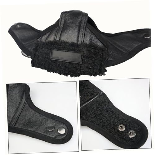 minkissy Fliegermütze Für Haustiere Verstellbare Pilotenmütze Schwarz XL Perfektes Kostüm Für Hunde Und Katzen Für Partys Fotoshootings Und Besondere Anlässe