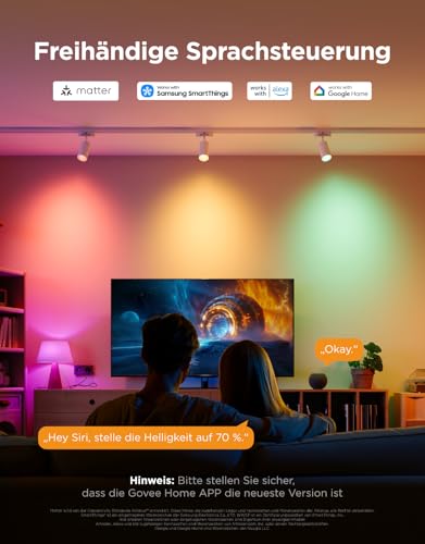 Govee Smarte Glühbirne E14, RGBWW LED Lampe, Kompatibel mit SmartThings, Matter, Alexa und Google Assistant, Smart Bulb E14 Glühbirne 450LM, dimmbare mit 16 Millionen DIY-Farben, 54 Szenen, 4 Stück 3