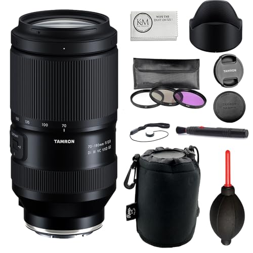 Tamron 70-180mm f/2.8 Di III VC VXD G2 Lens | Sony E Bundled with Filter Set + Lens Pouch + Photo Starter Kit + Cleaning Cloth (5 Items)