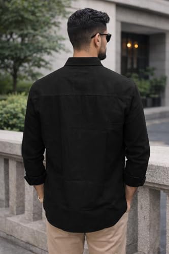 Image of Men's Solid Casual Shirt | Casual Plain Button Down Shirt for Men | Regular Fit Full Sleeves Smart Formal & Casual Wear