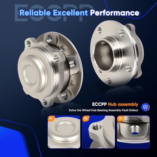 Image of ECCPP 2-Piece 513323 Wheel Hub Bearing 528i 2012-2014 | 535d 2014 Pre-Greased Sealed