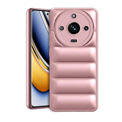 Image of Amazon Brand - Solimo Puffer Case Camera Protection Soft Back Cover for Realme 11 Pro 5G - Rose Gold