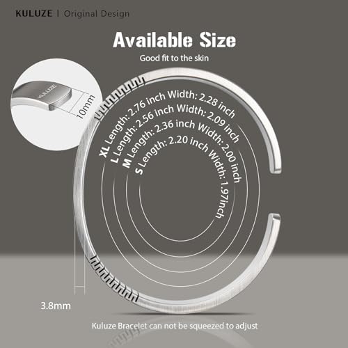 KULUZE Mens Bracelet | Pure Titanium Minimalist Bracelet Designed for Men | Springy Mens Cuff Bracelet | 10MM Wide Bracelet | Gift for Him by KULUZE - Image 7