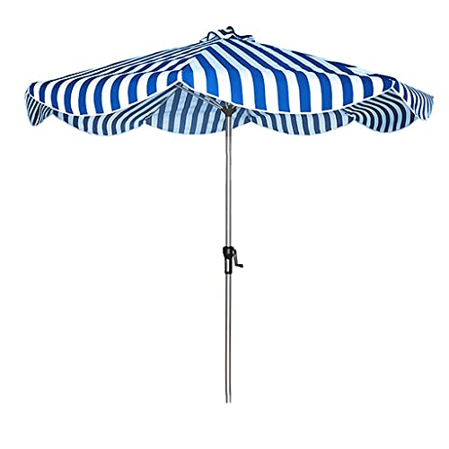 Sombrilla azul de 270cm con manivela y poste de aluminio CLSDRZC