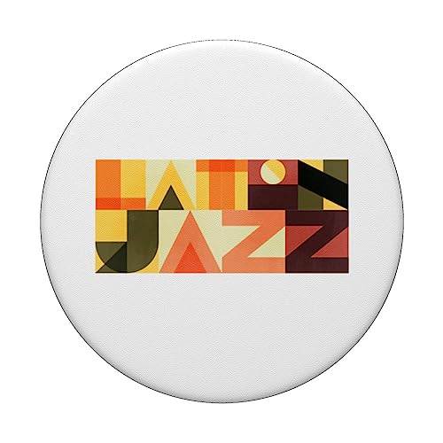 Vintage Latin Jazz Music - 50s 60s - Minimal Typography PopSockets Swappable PopGrip, Black - Image 3