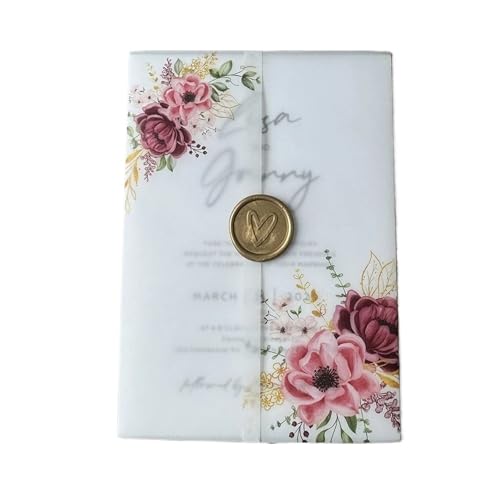 Papier vélin à motif rose de qualité supérieure pour papeterie de mariage fine 5x7