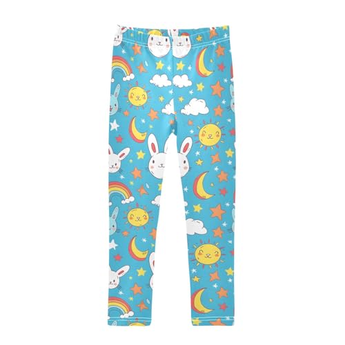 Rabbit Sunstar White Cloud Girls Leggings Athletic Pants Tights Stretch Bottom