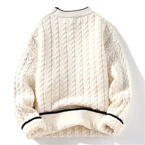 Mens Warm Knit Pullovers Fashion O-Neck Patchwork Casual Long Sleeves Knitted3