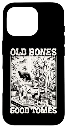 Old Bones Good Tomes Book Lover Bookworm �X�P���g���u�b�N �X�}�z�P�[�X iPhone 16 Pro �p