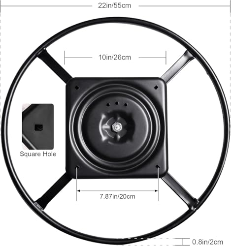 Yoogu Heavy Duty 22” Recliner Chair Sofa Furniture Ring Swivel Base Replacement with 10 Inch Plate (22 inch)