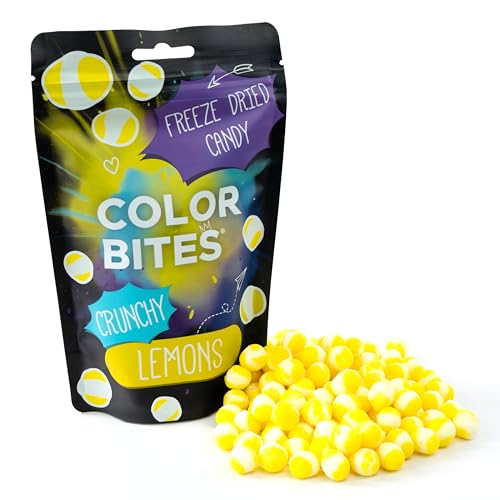 Color Bites Crunchy Lemon Bits | Gefriergetrocknete Süßigkeiten, Freeze Dried Candy 100g