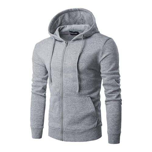 NuBlend - Sudadera con capucha de invierno para hombre, mezcla de algodón, tallas S, 3X, D-light Gris, M
