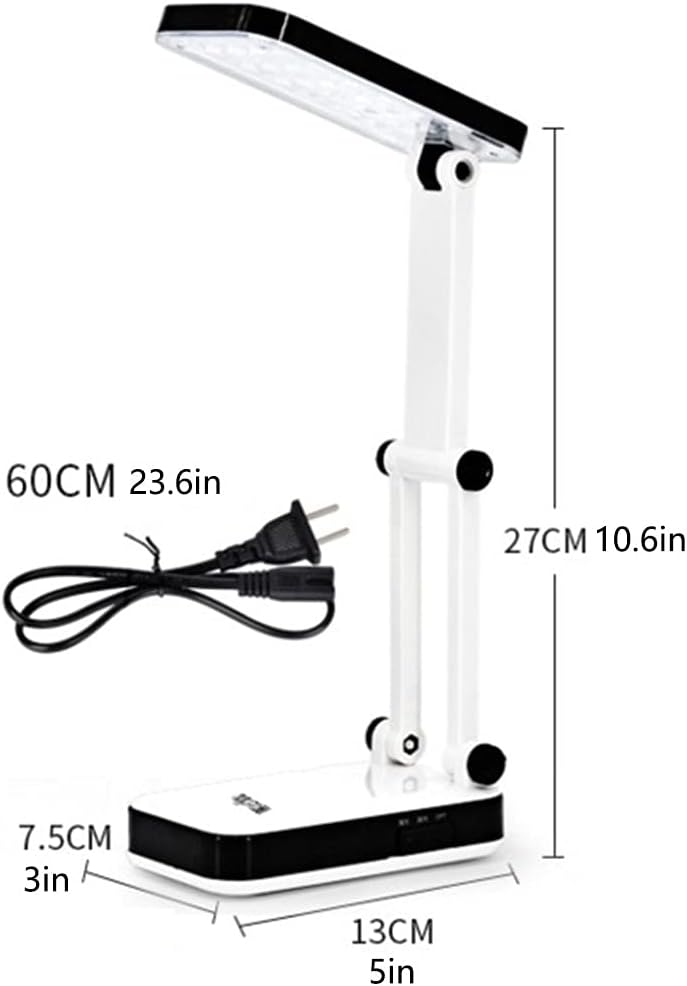 Lighting Tools Folding LED Desk Lamp Eye-Caring Table Lamp（Solar Charging） Desk Lamp with Plug Charging Port Button Control Indoor (Color : White)