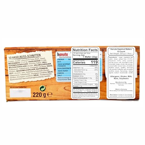 Ferrero Hanuta Wafers Filled with Hazelnut Cream (10 Pcs Box)