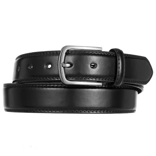 Men's Casual Leather Jeans Belts, Leather Dress belt for men, 1 3/8" Classic and Fashion Design for Work and Business2
