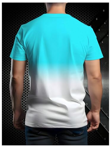SOLY HUX Men's Short Sleeve Crew Neck Cool T Shirts Ombre Tops Graphic Tees Summer Outfit3