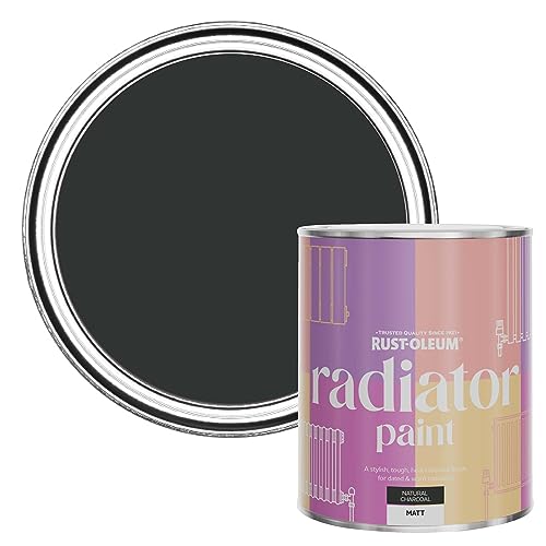 Rust-Oleum Black Heat Resistant Radiator Paint in Matt Finish - Natural Charcoal (Black) 750ml