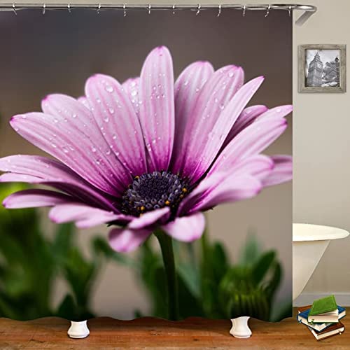 Rideau de douche imperméable fleur violette anti-moisissure - 2