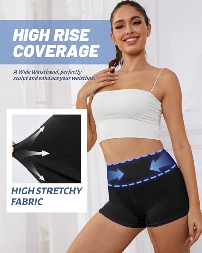 NexiEpoch 2 Pack Biker Shorts for Women - 3"/5"/8" Booty Volleyball High Waisted Black Spandex Shorts for Yoga Dance Workout4