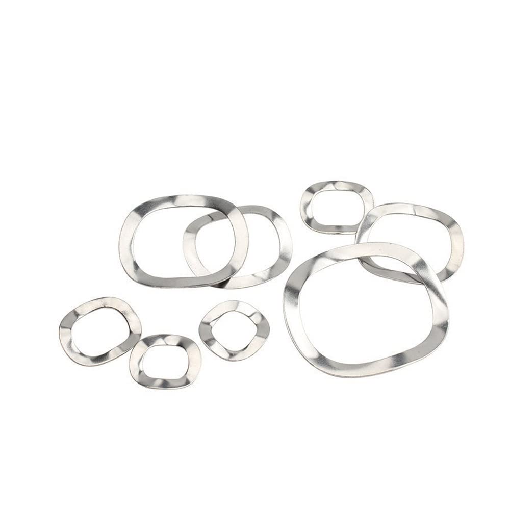 Joints ondulés en Acier Inoxydable 304, 25/50/100 pièces, rondelles élastiques ondulées, for Arbres de roulement, M3-M25(50pcs M16x21x0.3mm)