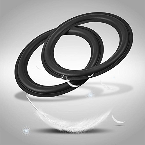 Image of Yoidesu 2pcs Black Color 8 inch Rubber Speaker Edge Surround Rings Replacement Parts for Speaker Repair or DIY,Perforated Rubber Speaker Foam Edge Subwoofer Surround Foam Replacement Parts