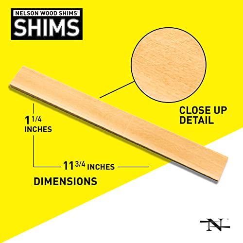 Nelson Wood Shims - Pack Of 42 Shims. Made With Beddar Wood, Premium Performance, 100% Kiln Dried, Indoor/Outdoor Use, All Natural #TOP5
