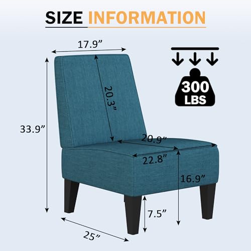 Sillón sin brazos terciopelo azul miniatura 2