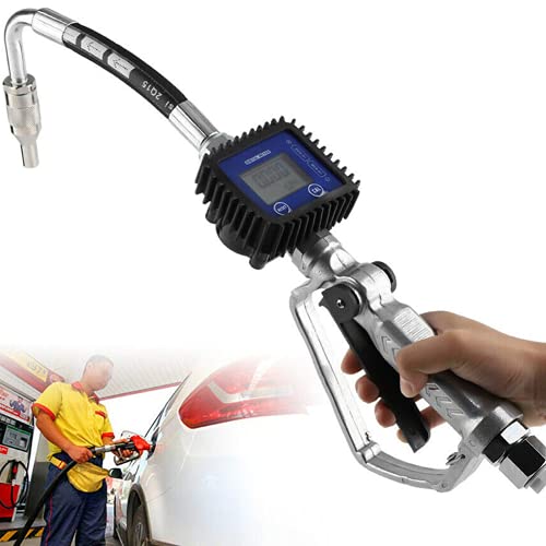 oil dispensing meter - Oil Control Valve Digital Meter Dispensing Nozzle, Oil gun, Air Operated Oil Transfer Pump Control Valve, Fuel Petrol Oil Transfer Gun Oil Controller Oil Hose End Gun with Digital Meter US STOCK