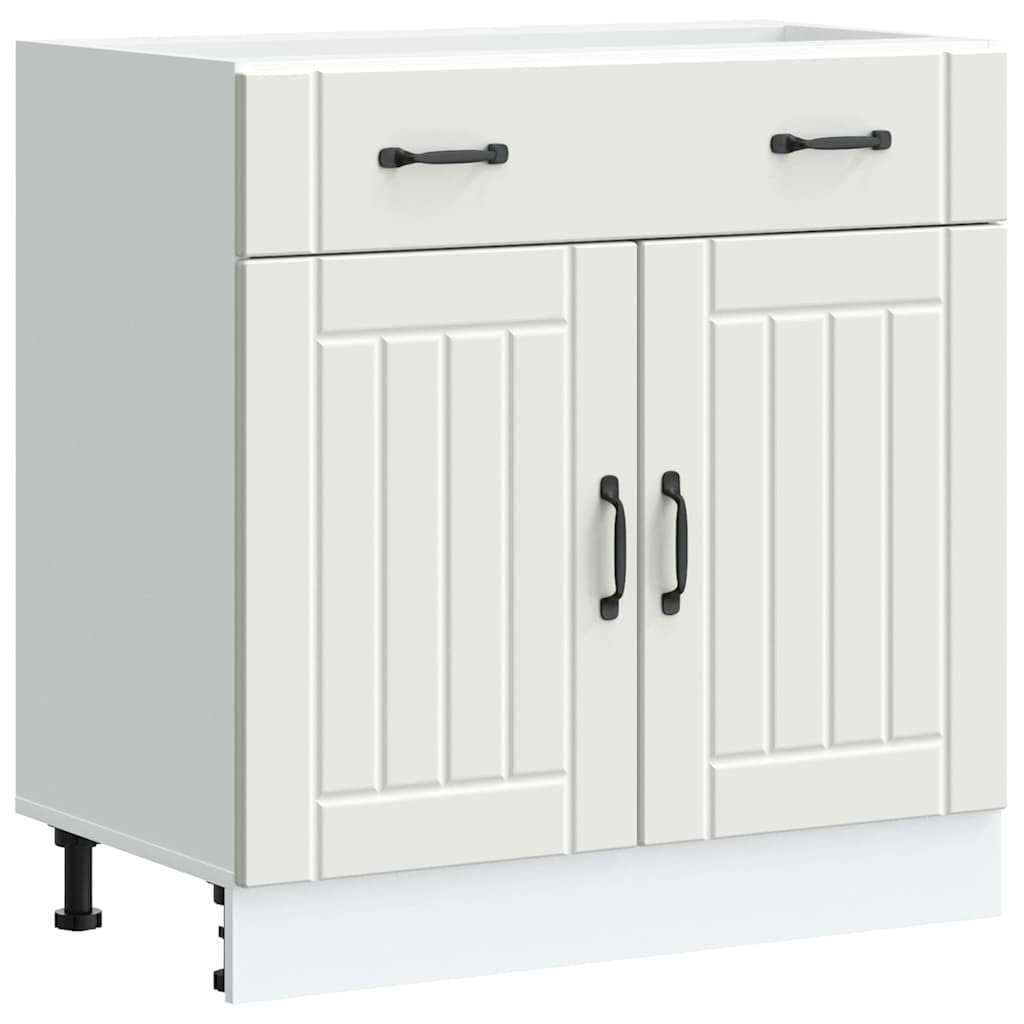 vidaXL Base de cuisine Lucca Blanc en bois multicouche
