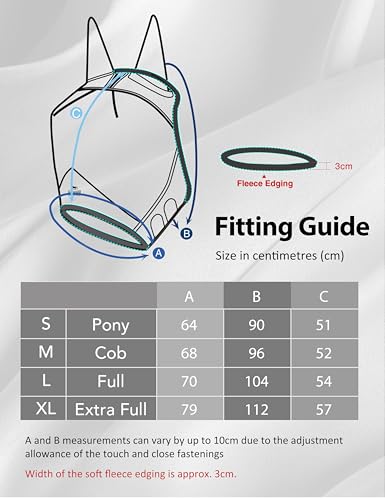 Harrison Howard Máscara de mosca de cavalo com proteção UV de malha fina com toque macio de lã extra