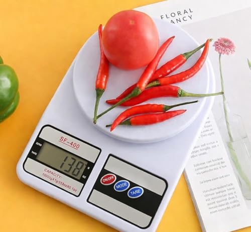 Image of SF-400 Digital Kitchen Weighing Scale 10Kg x 1g Precision | Food Scale with LCD Display for Cooking, Baking, Meal Prep & Healthy Diet | Compact Weight Machine for Home Use