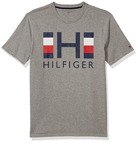 Tommy Hilfiger Men's Adaptive Sensory Tagless T Shirt, Grey Heather, SM