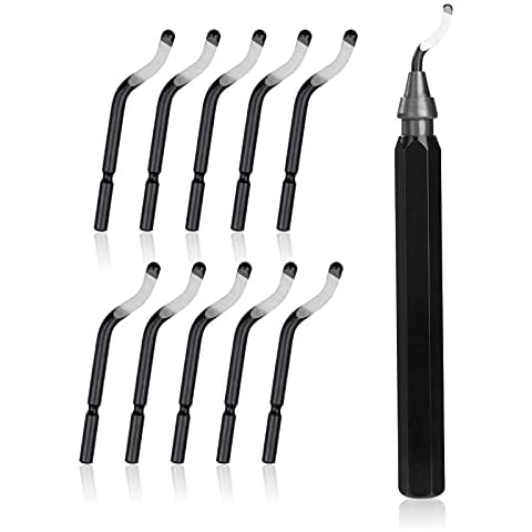 Entgrater Werkzeug mit 10 Klingen Metallgriff Handentgrater 3D Drucker Zubehör Entgraten für Kunststoff Metall Edelstahl 11 Stück Cover
