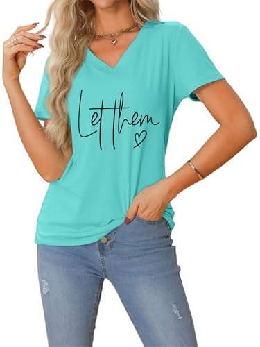 Let Them Misunderstand You V-Neck T-Shirt Mental Health Shirt for Women Inspirational Graphic Tees Motivational Gift3