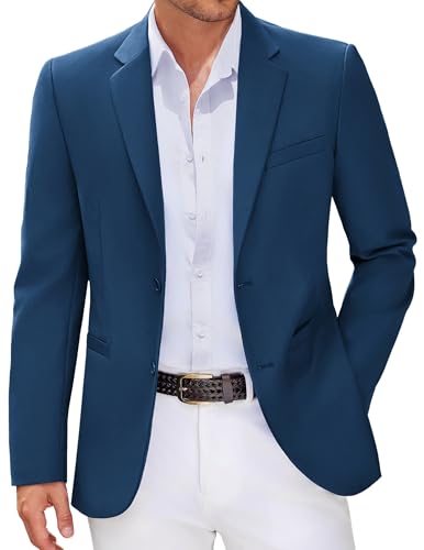 COOFANDY Men's Suit Coat Slim Fit Fashion Wedding Travel Holiday Blazer Jackets Blue