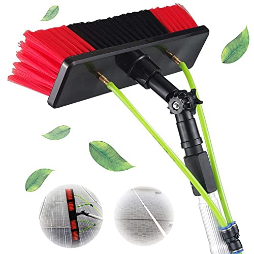 Kit de limpieza de ventanas con cepillo de 30 cm y poste de 9 m, perfecto para limpieza fotovoltaica y panel solar, incluye sistema de alimentación de manguera para una limpieza eficiente