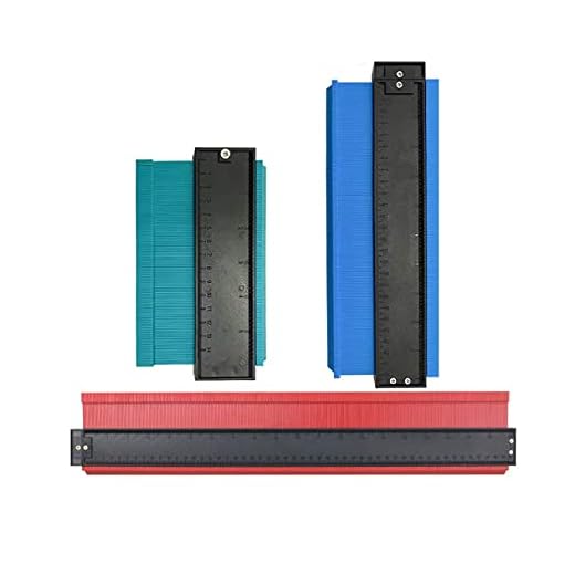 3 Pack Plastic Metal Profile Copy Gauge Contour Gauge Duplicator Standard Wood Marking Tool Tiling Laminate Tiles General Tools contour duplicate gauge (6in+10in+20in, green+blue+red)