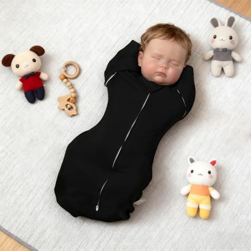 Image of MEXXI Baby Transitional Swaddle, 2 Pack Sleep Sack With Arms Up, 0.5 TOG