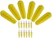 Grill Time Set of 6 Corn on the Cob Skewer and Dish Set - 18 PC Set: 6 Large Plastic Corn on the Cob Dishes and 12 Corn holders. Keep hands clean and free of oils and butter during Cookouts