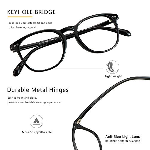 Image of Blue Light Blocking Glasses 3 Pack Square Frame Computer Gaming Reading Glasses Men Women Anti Eyestrain