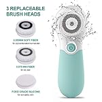 Facial Cleansing Brush Electric Facial Exfoliating Massage Brush with 3 Cleanser Heads and 2 Speeds Adjustable for Deep Cleaning, Removing Blackhead, Face Massaging - Image 2
