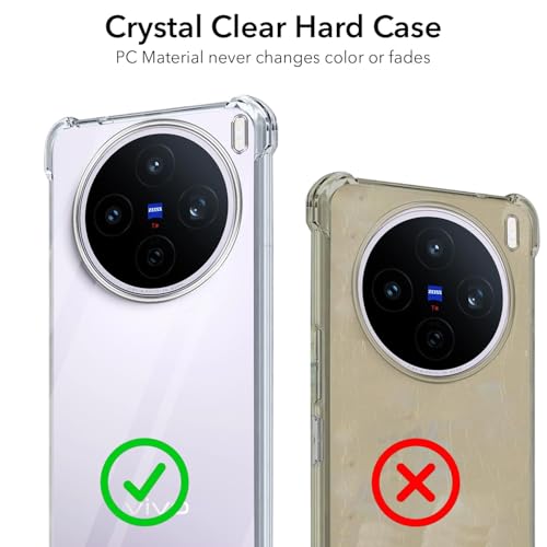 Image of Jkobi Shockproof Crystal-Clear Back Cover for Vivo X200T (Anti Yellow Case | Drop & Camera Protection | Hard Polycarbonate)