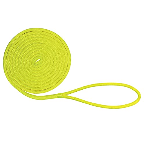 Ligne d'accueil en nylon jaune fluo double tresse pour éviter les chocs de taquet