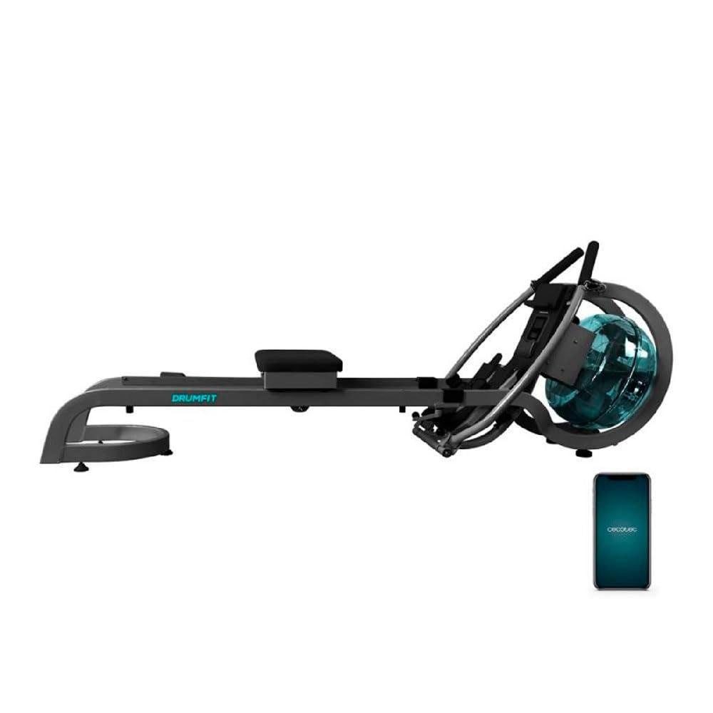 Cecotec Remos de agua Drumfit Rower Neptuno Remo de resistencia de agua con tanque de 11 y 13 litros. Sillín ajustable horizontalmente. APP, Pantalla LCD. Soporte para dispositivos.