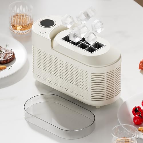 BOOZXCV Mini-Eismaschinen-Arbeitsplatte für zu Hause, tragbare kleine klare Eiswürfelmaschine, ce fertig in 10 Minuten, geräuscharm und energiesparend, leicht zu reinigen (White Standard) BOOZXCV Mini-Eismaschinen-Arbeitsplatte für zu Hause, tragbare kleine klare Eiswürfelmaschine, ce fertig in 10 Minuten, geräuscharm und energiesparend, leicht zu reinigen (White Standard)