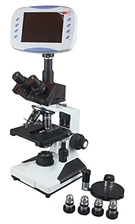 Radical 2500x LED High Power Trinocular Medical Water Bateria Sperm Turret Phase Contrast Microscope w LCD Display built in Camera and storage