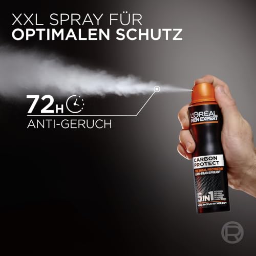 L'Oréal Men Expert Deo für Männer, 5-in-1 Deospray gegen Geruchsbildung, Nässe, Bakterien und weiße Rückstände für bis zu 48 Stunden… – Ansicht 6