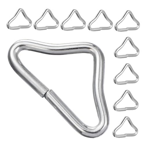 ULTECHNOVO 25 Piezas de Anillos Triangulares de Repuesto para Cama Elástica Hebillas de Conexión Metálicas Plateadas Accesorios Duraderos para Trampolín Portátil y Bricolaje Exterior
