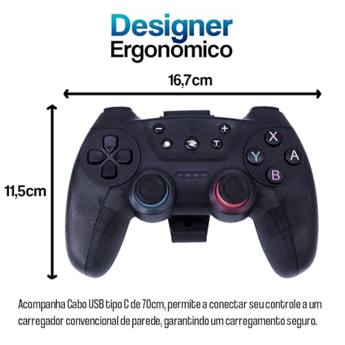 Controle Joystick para Celular Bluetooth Para Smartphone iOS Android Windows PC Nintendo Switch iPho